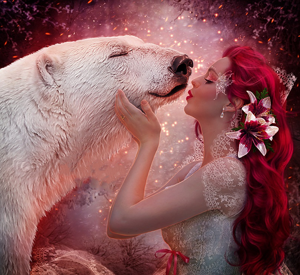 Mädchen mit Eisbär